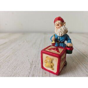 Vintage elf black painting toy figurine village Xmas decor